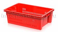 Ящик универсальный для овощей, фруктов и хлеба перфорированный красный