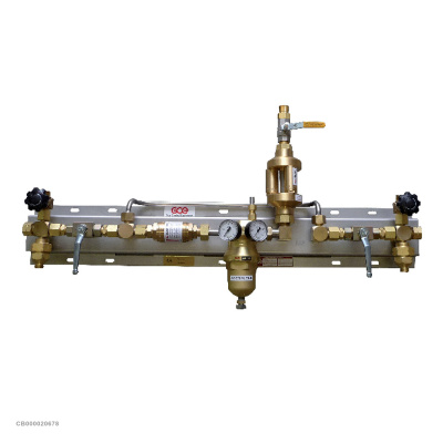 Газовая рампа кислородная перепускная GCE MM400-2 (DRUVA, 2 бал., одноплеч., ручн., редук., 300/20 бар) стационарн.