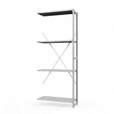 Секция приставная стеллажа металлического ТСУ Универсал, 2000x760x300 мм. Полки: метал. усил. 4 шт.