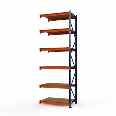 Секция приставная стеллажа металлического Оптима, 3500x1250x785 мм. Полки: 6 шт. фанера