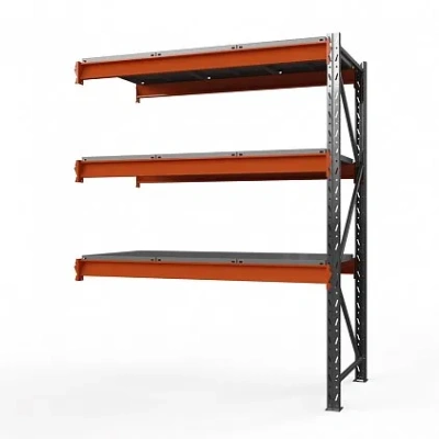 Секция приставная стеллажа металлического Оптима, 3500x2500x785 мм. Полки: 3 шт. метал.