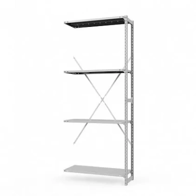 Секция приставная стеллажа металлического ТСУ Универсал, 2000x760x600 мм. Полки: метал. перф.  4 шт.