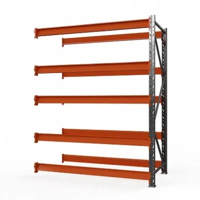 Секция приставная стеллажа металлического Оптима, 4000x1250x785 мм. Полки: 6 шт. без настила