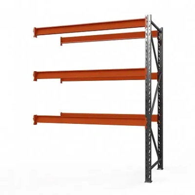 Секция приставная стеллажа металлического Оптима, 3000x2500x785 мм. Полки: 3 шт. без настила