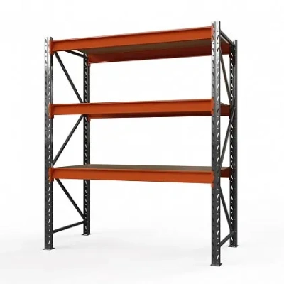 Стеллаж металлический Оптима, 2500x1530x785 мм. Полки: 3 шт. фанера